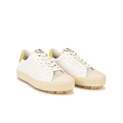 Pataugas ARAN/MIX F2H BLANC/JAUNE -Pataugas Magasin BASKET FEMME ARAN MIX F2H BLANC JAUNE 4