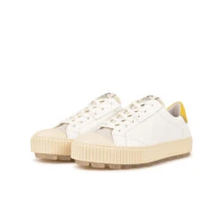 Pataugas ARAN/MIX F2H BLANC/JAUNE -Pataugas Magasin BASKET FEMME ARAN MIX F2H BLANC JAUNE 5
